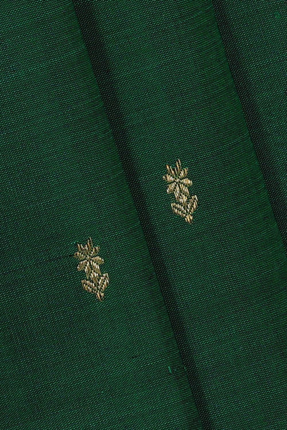 Image of Kanchipattu Bottle Green Brocade Saree